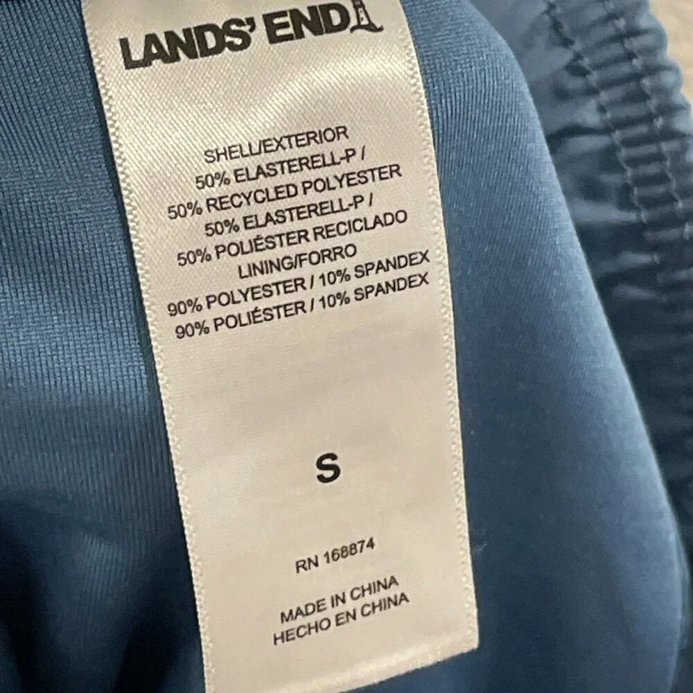 Copy NEW Lands' End Mens S UPF 50 Quick-Dry Swim Shorts Built-In Boxer Brief